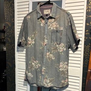 Floral Casual Button-Down Shirt - Gray